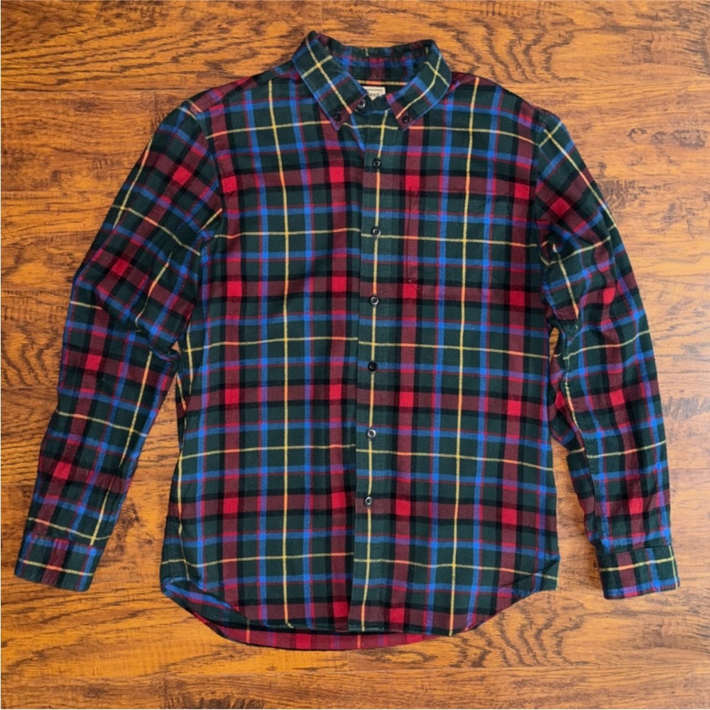 L.L. Bean Men's Scotch Plaid Button-Down Flannel Shirt Traditional Fit